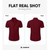 imageJMIERR Mens Muscle Fit Dress Shirts Summer Casual Button Down Short Sleeve High Stretch WrinkleFree ShirtB Red