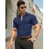 imageJMIERR Mens Muscle Fit Dress Shirts Summer Casual Button Down Short Sleeve High Stretch WrinkleFree ShirtC Blue