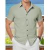 imageJMIERR Mens Muscle Fit Dress Shirts Summer Casual Button Down Short Sleeve High Stretch WrinkleFree ShirtC Light Green