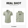 imageJMIERR Mens Muscle Fit Dress Shirts Summer Casual Button Down Short Sleeve High Stretch WrinkleFree ShirtC Light Green