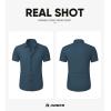 imageJMIERR Mens Muscle Fit Dress Shirts Summer Casual Button Down Short Sleeve High Stretch WrinkleFree ShirtE Blue 2