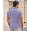 imageJMIERR Mens Muscle Fit Dress Shirts Summer Casual Button Down Short Sleeve High Stretch WrinkleFree ShirtE Purple