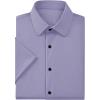 imageJMIERR Mens Muscle Fit Dress Shirts Summer Casual Button Down Short Sleeve High Stretch WrinkleFree ShirtE Purple