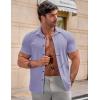 imageJMIERR Mens Muscle Fit Dress Shirts Summer Casual Button Down Short Sleeve High Stretch WrinkleFree ShirtE Purple