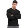 imageJMIERR Mens Muscle Slim Fitted Lightweight T Shirts Ribbed AntiWrinkle Crewneck Gym Workout Long Sleeve0 Black
