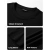 imageJMIERR Mens Muscle Slim Fitted Lightweight T Shirts Ribbed AntiWrinkle Crewneck Gym Workout Long Sleeve0 Black