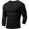 imageJMIERR Mens Muscle Slim Fitted Lightweight T Shirts Ribbed AntiWrinkle Crewneck Gym Workout Long Sleeve0 Black