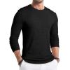 imageJMIERR Mens Muscle Slim Fitted Lightweight T Shirts Ribbed AntiWrinkle Crewneck Gym Workout Long Sleeve0 Black
