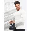 imageJMIERR Mens Muscle Slim Fitted Lightweight T Shirts Ribbed AntiWrinkle Crewneck Gym Workout Long Sleeve0 White