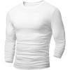 imageJMIERR Mens Muscle Slim Fitted Lightweight T Shirts Ribbed AntiWrinkle Crewneck Gym Workout Long Sleeve0 White