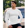 imageJMIERR Mens Muscle Slim Fitted Lightweight T Shirts Ribbed AntiWrinkle Crewneck Gym Workout Long Sleeve0 White