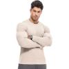 imageJMIERR Mens Muscle Slim Fitted Lightweight T Shirts Ribbed AntiWrinkle Crewneck Gym Workout Long SleeveA Beige