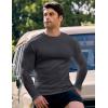imageJMIERR Mens Muscle Slim Fitted Lightweight T Shirts Ribbed AntiWrinkle Crewneck Gym Workout Long SleeveA Grey
