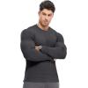 imageJMIERR Mens Muscle Slim Fitted Lightweight T Shirts Ribbed AntiWrinkle Crewneck Gym Workout Long SleeveA Grey