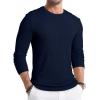 imageJMIERR Mens Muscle Slim Fitted Lightweight T Shirts Ribbed AntiWrinkle Crewneck Gym Workout Long SleeveB Blue