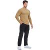 imageJMIERR Mens Muscle Slim Fitted Lightweight T Shirts Ribbed AntiWrinkle Crewneck Gym Workout Long SleeveB Brown
