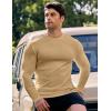 imageJMIERR Mens Muscle Slim Fitted Lightweight T Shirts Ribbed AntiWrinkle Crewneck Gym Workout Long SleeveB Brown