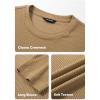 imageJMIERR Mens Muscle Slim Fitted Lightweight T Shirts Ribbed AntiWrinkle Crewneck Gym Workout Long SleeveB Brown
