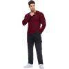 imageJMIERR Mens Muscle Slim Fitted Lightweight T Shirts Ribbed AntiWrinkle Crewneck Gym Workout Long SleeveB Red