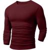imageJMIERR Mens Muscle Slim Fitted Lightweight T Shirts Ribbed AntiWrinkle Crewneck Gym Workout Long SleeveB Red