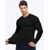 imageJMIERR Mens Muscle Slim Henley Shirt Button VNeck Long Sleeve Gym Workout Athletic T ShirtsBlack