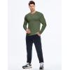 imageJMIERR Mens Muscle Slim Henley Shirt Button VNeck Long Sleeve Gym Workout Athletic T ShirtsGreen