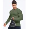 imageJMIERR Mens Muscle Slim Henley Shirt Button VNeck Long Sleeve Gym Workout Athletic T ShirtsGreen