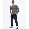 imageJMIERR Mens Muscle Slim Henley Shirt Button VNeck Long Sleeve Gym Workout Athletic T ShirtsGrey
