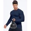 imageJMIERR Mens Muscle Slim Henley Shirt Button VNeck Long Sleeve Gym Workout Athletic T ShirtsNavy Blue