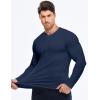 imageJMIERR Mens Muscle Slim Henley Shirt Button VNeck Long Sleeve Gym Workout Athletic T ShirtsNavy Blue