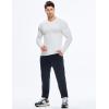 imageJMIERR Mens Muscle Slim Henley Shirt Button VNeck Long Sleeve Gym Workout Athletic T ShirtsWhite