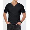 imageJMIERR Mens Muscle Slim T Shirts Summer V Neck Gym Shirt Casual Cotton Workout Athletic Longline Tees0 Black