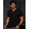 imageJMIERR Mens Muscle Slim T Shirts Summer V Neck Gym Shirt Casual Cotton Workout Athletic Longline Tees0 Black