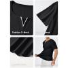 imageJMIERR Mens Muscle Slim T Shirts Summer V Neck Gym Shirt Casual Cotton Workout Athletic Longline Tees0 Black