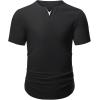 imageJMIERR Mens Muscle Slim T Shirts Summer V Neck Gym Shirt Casual Cotton Workout Athletic Longline Tees0 Black