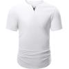 imageJMIERR Mens Muscle Slim T Shirts Summer V Neck Gym Shirt Casual Cotton Workout Athletic Longline Tees0 White