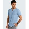 imageJMIERR Mens Muscle Slim T Shirts Summer V Neck Gym Shirt Casual Cotton Workout Athletic Longline TeesA Blue