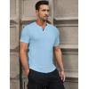 imageJMIERR Mens Muscle Slim T Shirts Summer V Neck Gym Shirt Casual Cotton Workout Athletic Longline TeesA Blue