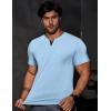 imageJMIERR Mens Muscle Slim T Shirts Summer V Neck Gym Shirt Casual Cotton Workout Athletic Longline TeesA Blue