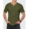 imageJMIERR Mens Muscle Slim T Shirts Summer V Neck Gym Shirt Casual Cotton Workout Athletic Longline TeesA Green