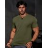 imageJMIERR Mens Muscle Slim T Shirts Summer V Neck Gym Shirt Casual Cotton Workout Athletic Longline TeesA Green