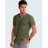 imageJMIERR Mens Muscle Slim T Shirts Summer V Neck Gym Shirt Casual Cotton Workout Athletic Longline TeesA Green