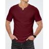imageJMIERR Mens Muscle Slim T Shirts Summer V Neck Gym Shirt Casual Cotton Workout Athletic Longline TeesA Red
