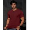 imageJMIERR Mens Muscle Slim T Shirts Summer V Neck Gym Shirt Casual Cotton Workout Athletic Longline TeesA Red