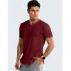 imageJMIERR Mens Muscle Slim T Shirts Summer V Neck Gym Shirt Casual Cotton Workout Athletic Longline TeesA Red