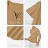 imageJMIERR Mens Muscle Slim T Shirts Summer V Neck Gym Shirt Casual Cotton Workout Athletic Longline TeesB Beige