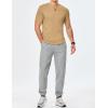 imageJMIERR Mens Muscle Slim T Shirts Summer V Neck Gym Shirt Casual Cotton Workout Athletic Longline TeesB Beige
