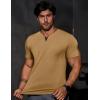imageJMIERR Mens Muscle Slim T Shirts Summer V Neck Gym Shirt Casual Cotton Workout Athletic Longline TeesB Beige
