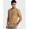 imageJMIERR Mens Muscle Slim T Shirts Summer V Neck Gym Shirt Casual Cotton Workout Athletic Longline TeesB Beige