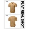 imageJMIERR Mens Muscle Slim T Shirts Summer V Neck Gym Shirt Casual Cotton Workout Athletic Longline TeesB Beige